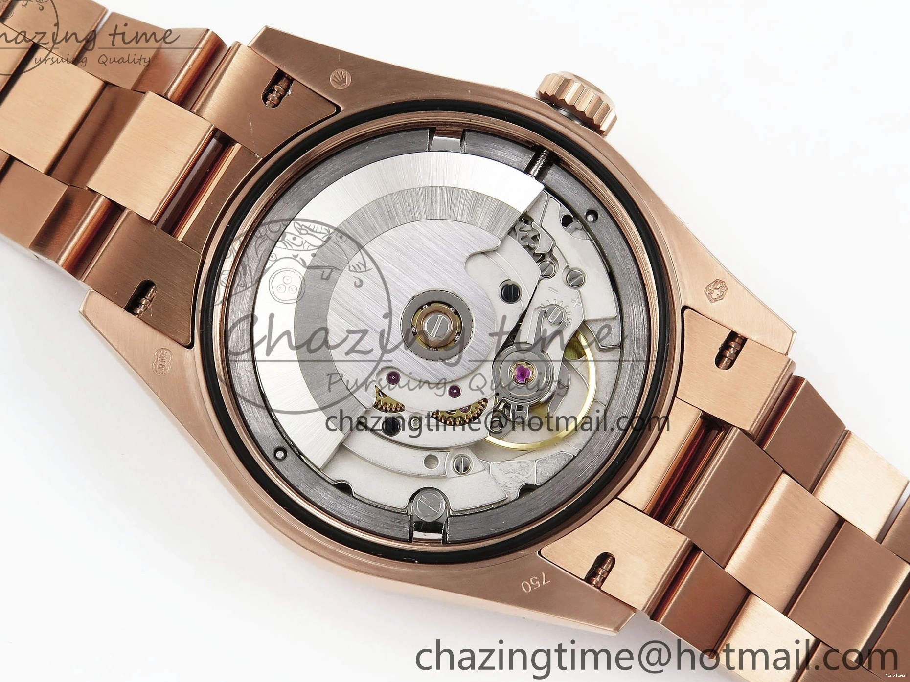 MiroTime 0209 OdorResistant Day Date 36 RG TWSF Best Edition White Diamonds Dial on RG Bracelet A 1610